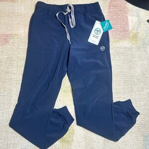 Essential Threads Navy Blue ProAG Antimicrobial Jogger Scrub Pants Mens Small